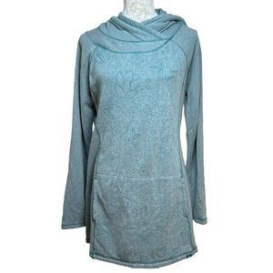 PrAna X Title Nine Daily Tunic Sweatshirt Dress in Weathered Blue Size Large